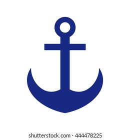 Ship anchor logo isolated on white background. Vector illustration.