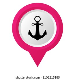 ship anchor and map pointer.ship harbor here