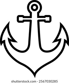 The Ship Anchor Outline Icon Symbolizes Strength and Ocean Adventure