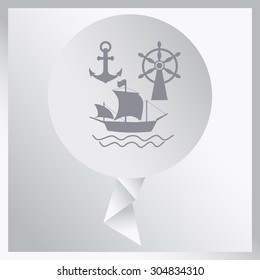 Ship, Anchor and Rudder icon