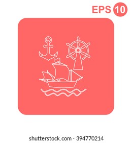Ship, Anchor and Rudder icon