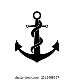 ship anchor sign vector design logo