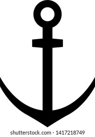 Ship anchor silhouette icon. Simple vector illustration.