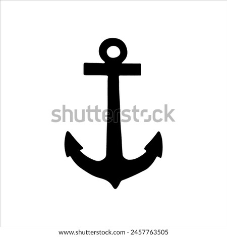 Ship anchor silhouette isolated on white background. Anchor icon vector illustration.