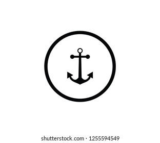 Ship anchor symbol sea logo