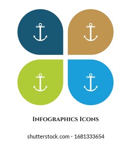 Ship Anchor Vector Illustration icon for all purpose. Isolated on 4 different backgrounds.