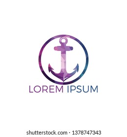 Ship Anchor vector logo design. Vector illustration for marine and heraldry design. Nautical Anchor vector logo design.
