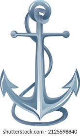 Ship anchor, vector nautical image