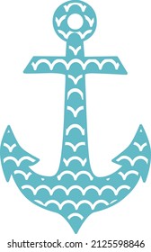 Ship anchor, vector nautical image