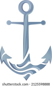 Ship anchor, vector nautical image