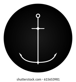 Ship anchor, vintage icon. Vector illustration for marine and heraldry design.