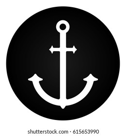 Ship anchor, vintage icon. Vector illustration for marine and heraldry design.
