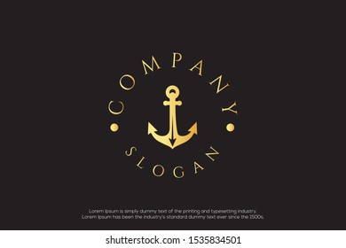 Ship Anchor Wave logo Creative logo Sea logo