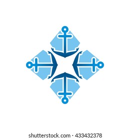 Ship anchors from the sea to the logo templates, stock graphics