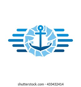 Ship anchors from the sea to the logo templates, stock graphics