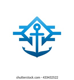 Ship anchors from the sea to the logo templates, stock graphics