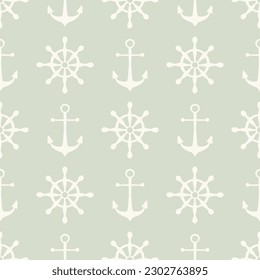Ship anchors vector seamless pattern. Boat accessories, vessel attributes monocolor background. Creative textile, wallpaper, wrapping paper design.