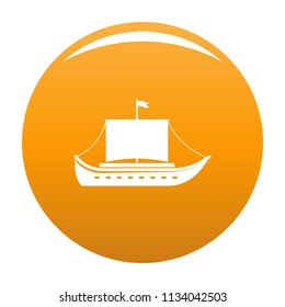 Ship ancient icon. Simple illustration of ship ancient vector icon for any design orange