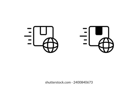 Ship Anywhere icon design with white background stock illustration
