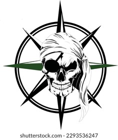 Ship attacker moon  black art drawing  vector