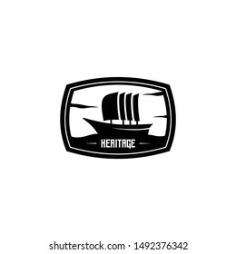 Ship Badge Logo Design Vector