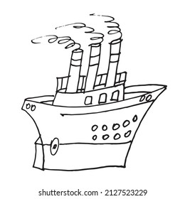 Ship barge floating cargo journey