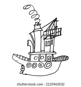 Ship barge floating sail transport cargo ship