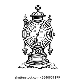Ship barometer icon in sketchy style