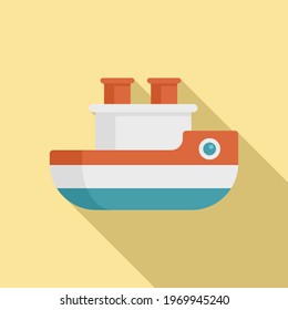 Ship bath toy icon. Flat illustration of Ship bath toy vector icon for web design