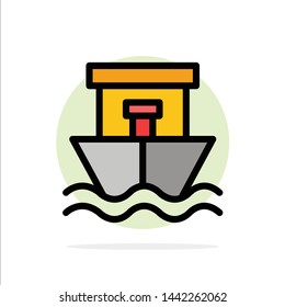 Ship, Beach, Boat, Summer Abstract Circle Background Flat color Icon