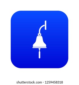 Ship bell icon digital blue for any design isolated on white vector illustration