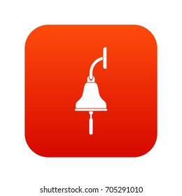 Ship bell icon digital red for any design isolated on white vector illustration