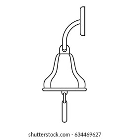 Ship bell icon in outline style isolated vector illustration