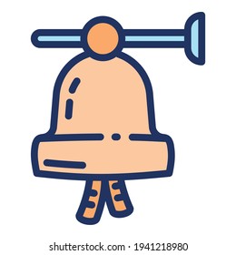 Icono de campana de envío. Icono de vector de campana de envío de contorno para diseño web aislado en fondo blanco