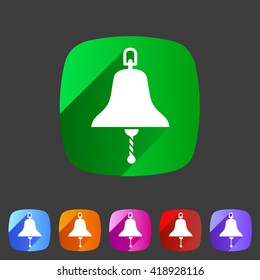 ship bell marine nautical icon flat sign symbol logo label