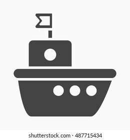Ship black icon. Illustration for web and mobile design.
