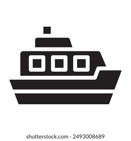 Ship black icon. vector illustration.