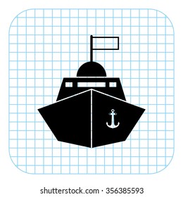 Ship - black  vector icon