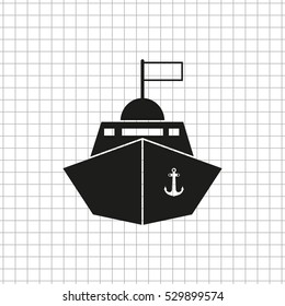 Ship  - black vector icon