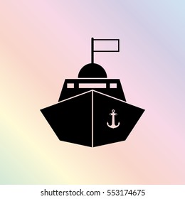 Ship -  black vector icon