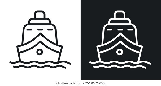 Ship black and white icon.