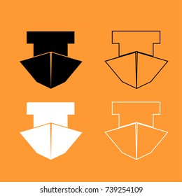 Ship black and white set icon .