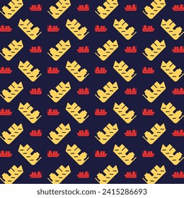 Ship blue background trendy repeating colorful pattern vector illustration