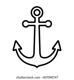 Ship Or Boat Anchor Line Art Vector Icon For Apps And Websites