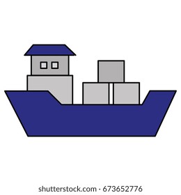 ship boat cargo icon