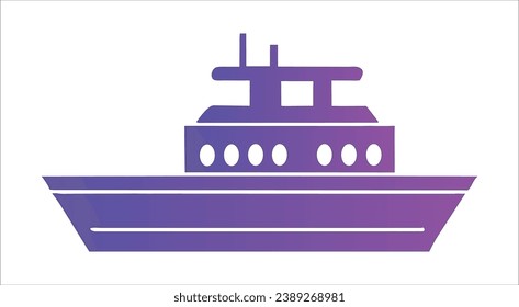 Ship, boat, cargo, logistic, transportation, shipping icon, vector illustration isolated