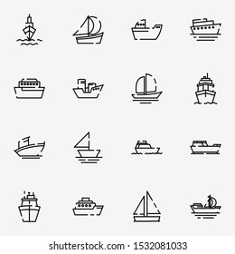 ship, boat, cargo outline icon set. creative vessel, shipboard icons sign vector illustration.