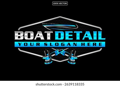 ship and boat detailing concept logo design template illustration