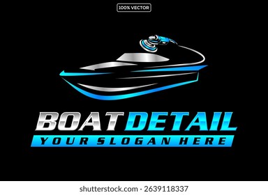 ship and boat detailing concept logo design template illustration stock