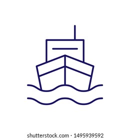 Ship, boat, ferry, ferryboat outline vector icon